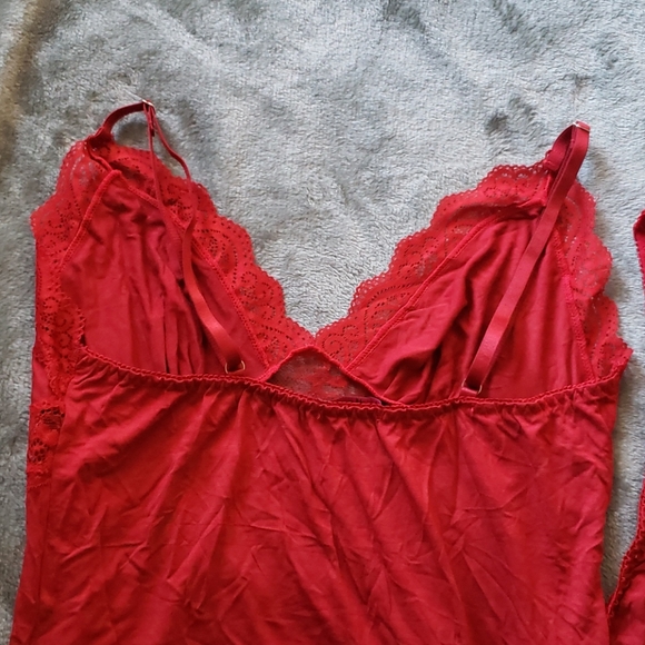 MAROON coloured cami and shorts PJ set - Picture 5 of 6